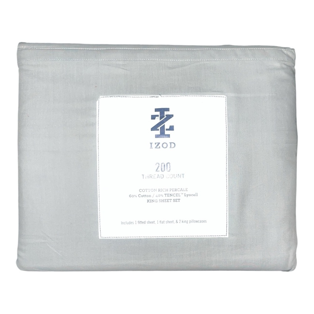 Izod King Sheet Set in Light Gray